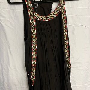 Torrid Black Tank Top with Red and Gold Accents